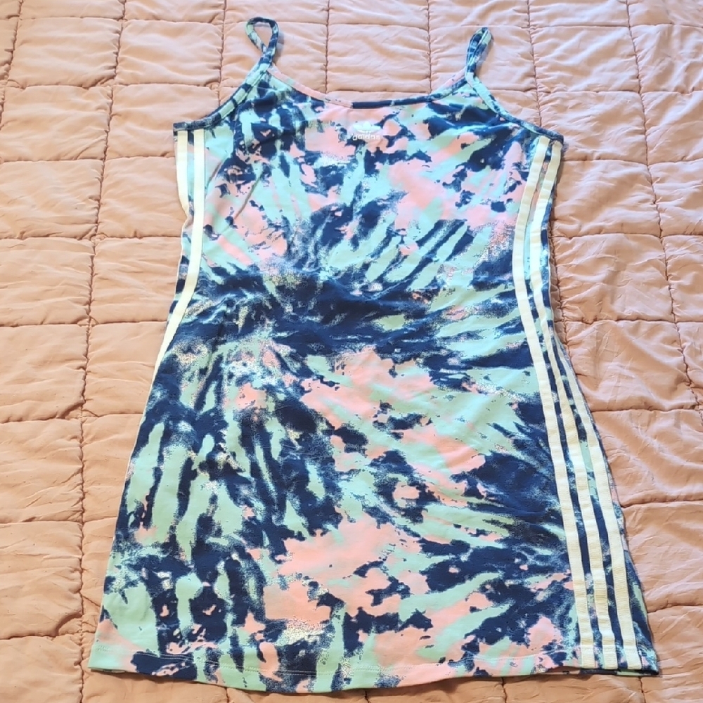 Adidas Pastel Tie-Dye Tank Top Mini Dress